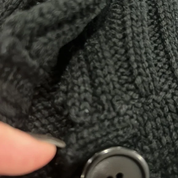 Black turtleneck cardigan sweater 6/8 - Picture 9 of 11